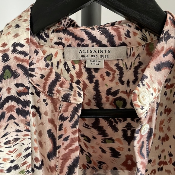 [All Saints] Animal print button down blouse - Picture 2 of 7